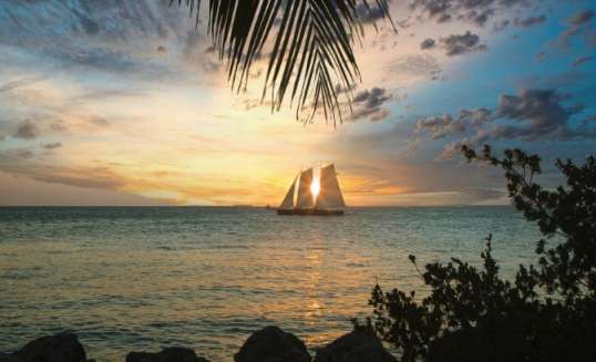 Een strand  in Key West